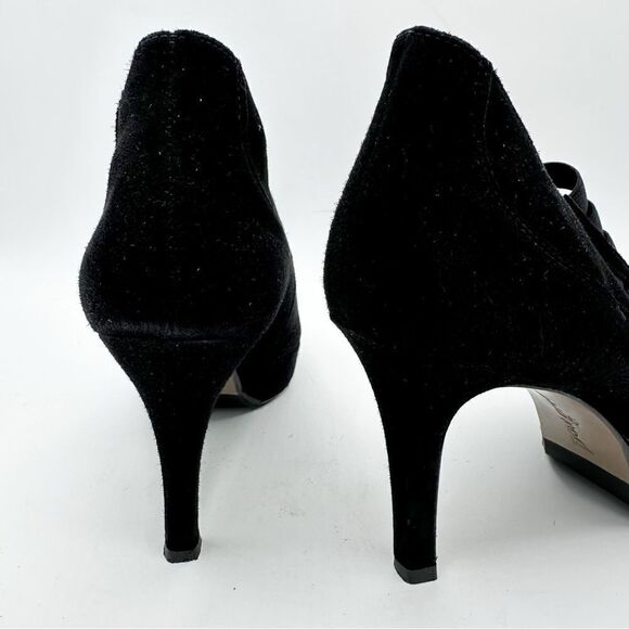 Paul Green Black Elastic Suede Cage Platform Heels Sz 5 - Picture 5 of 13
